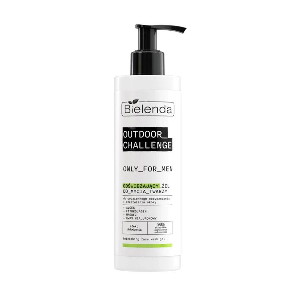 Чоловічий освіжальний гель для вмивання Bielenda Only For Men Outdoor Challenge Refreshing Face Wash Gel, 190 мл